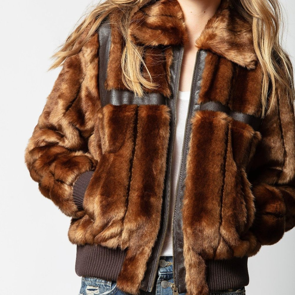 Zadig & Voltaire Women's Brown Lotta Mix Jacket